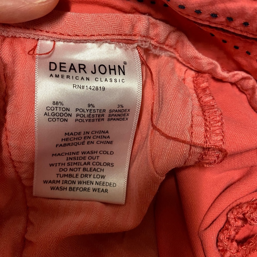 Dear John Women's Coral Color Hampton Shorts Sz 30 - Picture 6 of 10